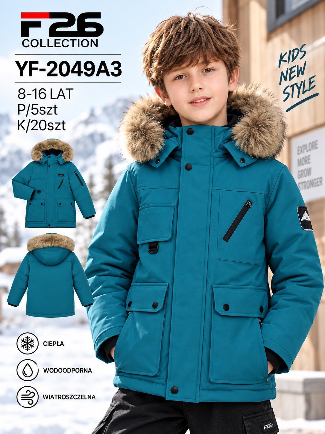 Kurtki DZIECIĘCA size 8-16 lat_ paczka 5szt _1 kolor 2961106