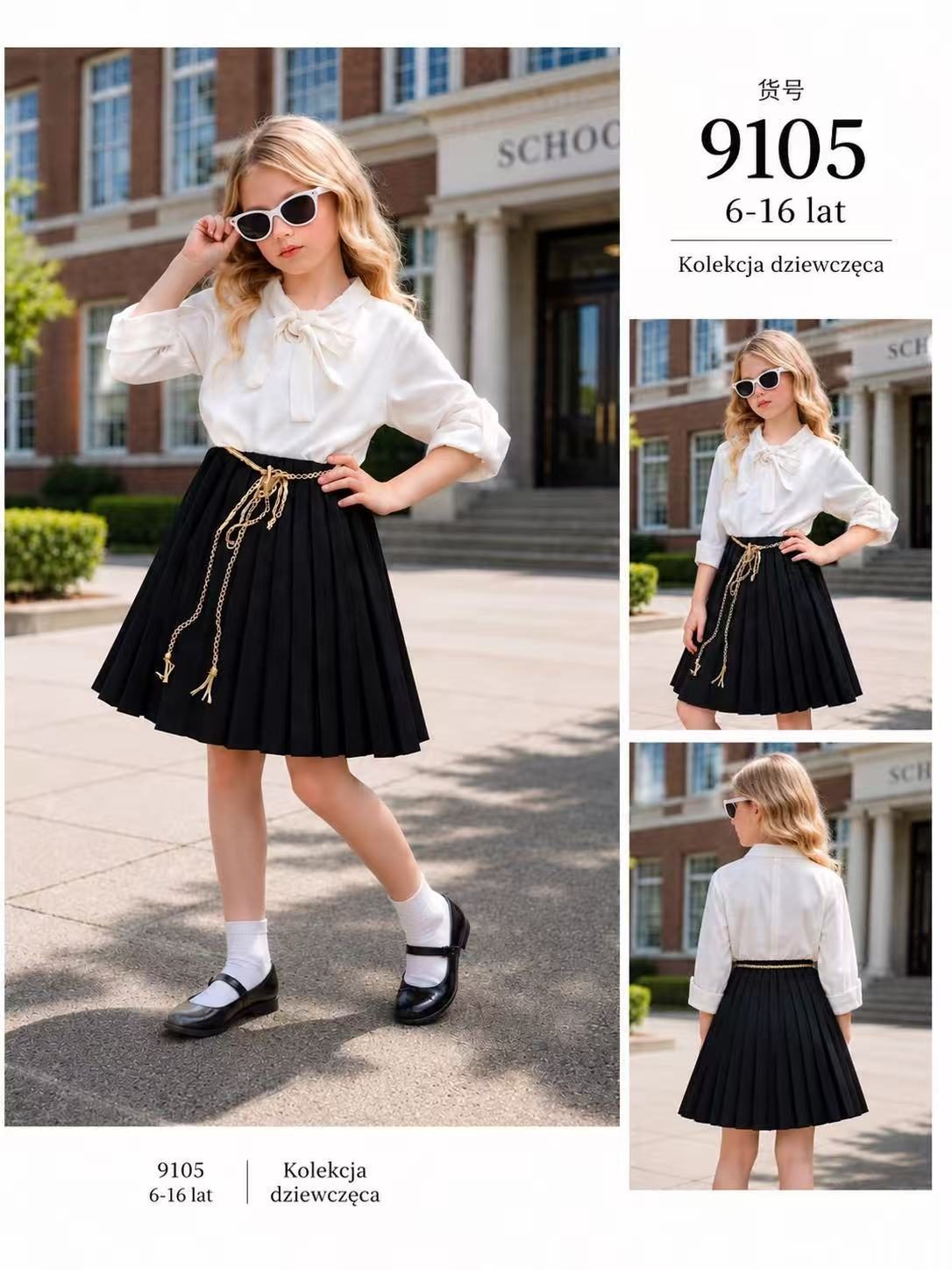 Sukienki DZIECIĘCA size 6-16 lat_ paczka 6szt _1 kolor 2961162
