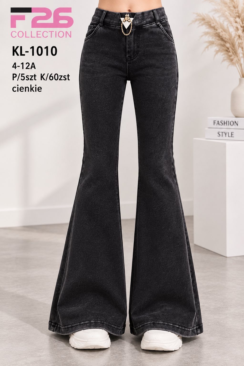 Spodnie jeansy DZIECIĘCA size 4-12 lat_ paczka 5szt _1 kolor 8928745