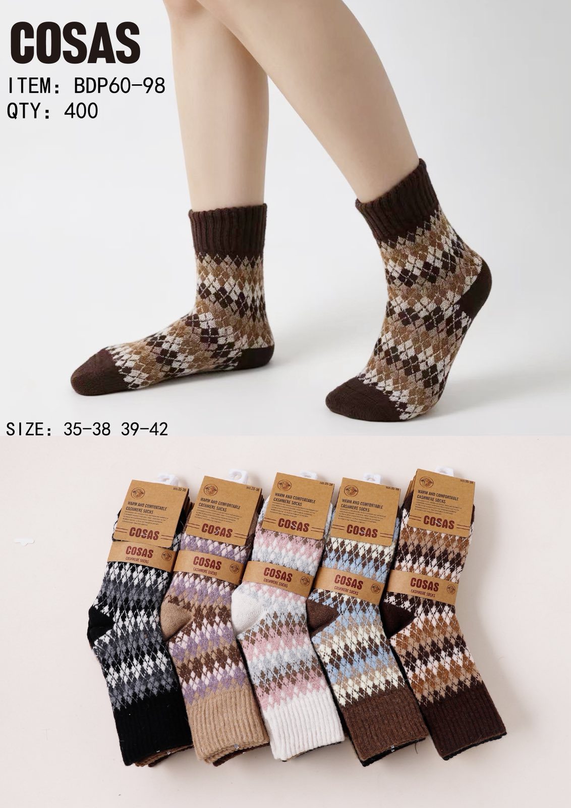 Skarpety DAMSKA.SIZE: 35-42_( 40PAR/PACZKA) KOLOR JAK NA ZDZIĘCIU 8928752