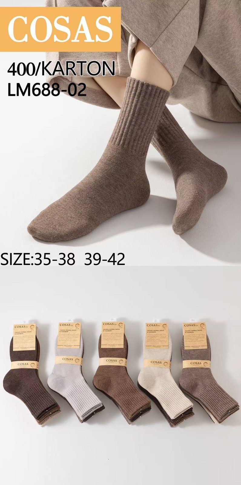 Skarpety DAMSKA.SIZE: 35-42_( 40PAR/PACZKA) KOLOR JAK NA ZDZIĘCIU 8928856