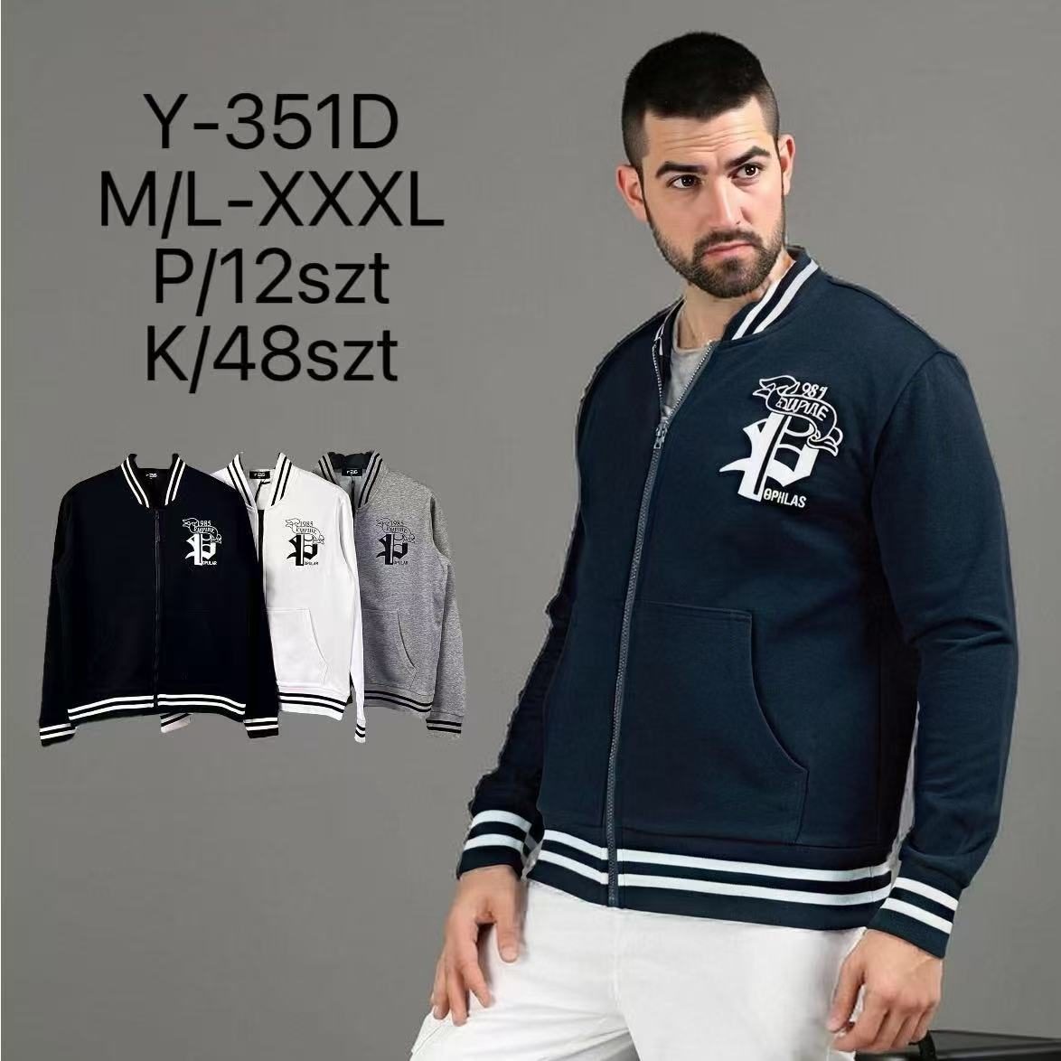 Bluza MĘSKA size M-3XL_ paczka 12szt _mix kolor 8928844
