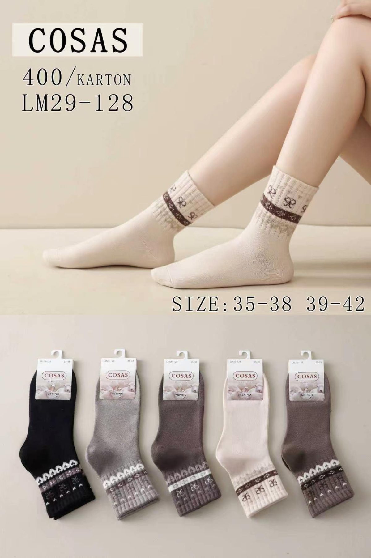 Skarpety DAMSKA.SIZE: 35-42_( 40PAR/PACZKA) KOLOR JAK NA ZDZIĘCIU 9693537