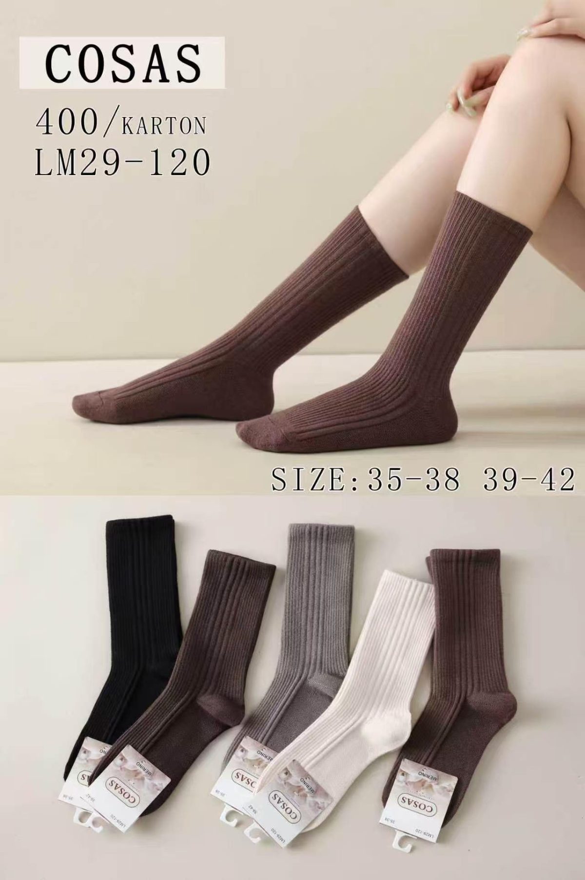 Skarpety DAMSKA.SIZE: 35-42_( 40PAR/PACZKA) KOLOR JAK NA ZDZIĘCIU 9693550