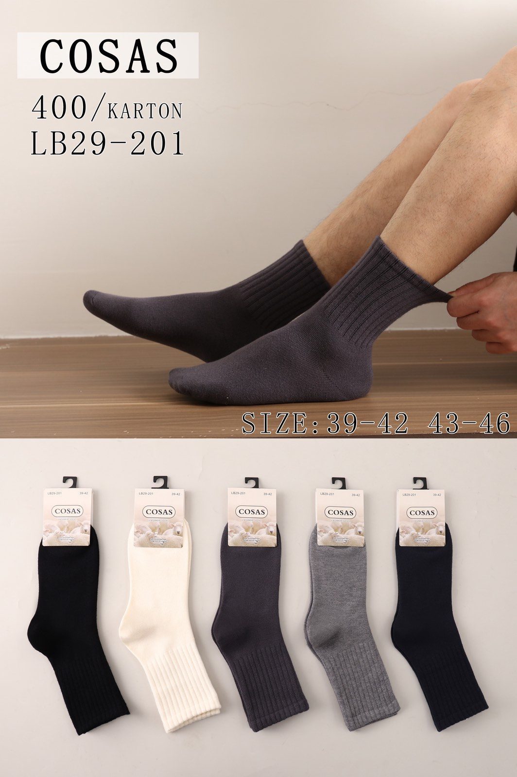 Skarpety MĘSKA.SIZE: 39-46_( 40PAR/PACZKA) KOLOR JAK NA ZDZIĘCIU 9693551