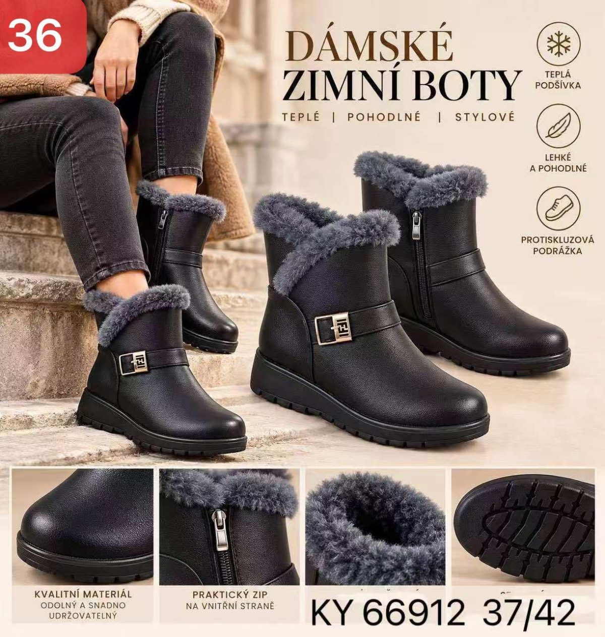 Buty Botki DAMSKIE (37-42_12 par) 1492479