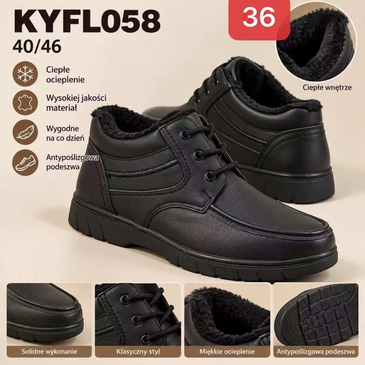Buty Botki MĘSKIE (40-46_12 par) 1492484