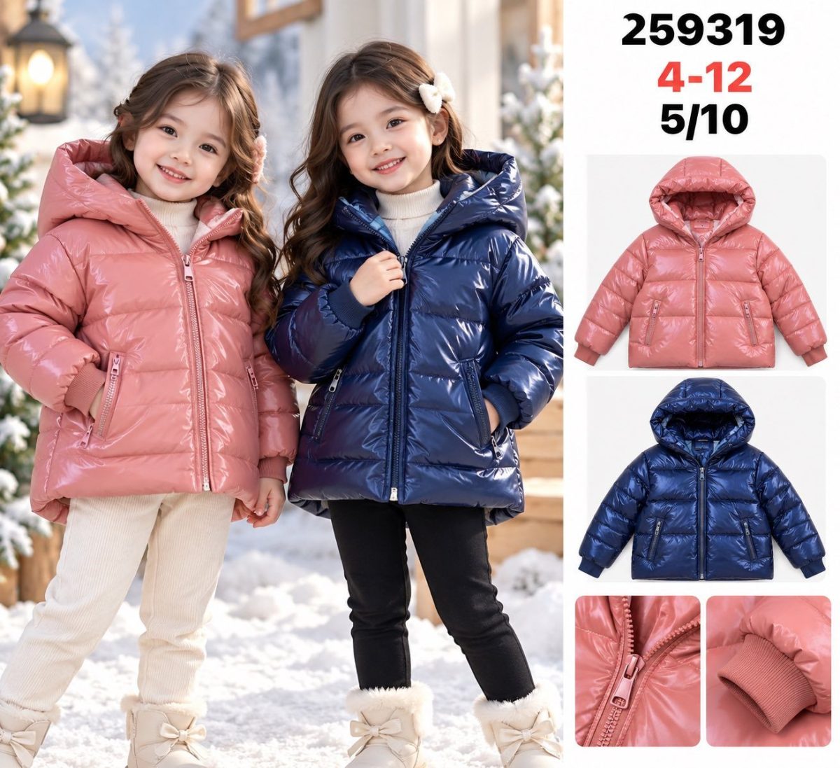 Kurtki DZIECIĘCA_size 4-12lat_paczka 5 szt_1kolor 2638348