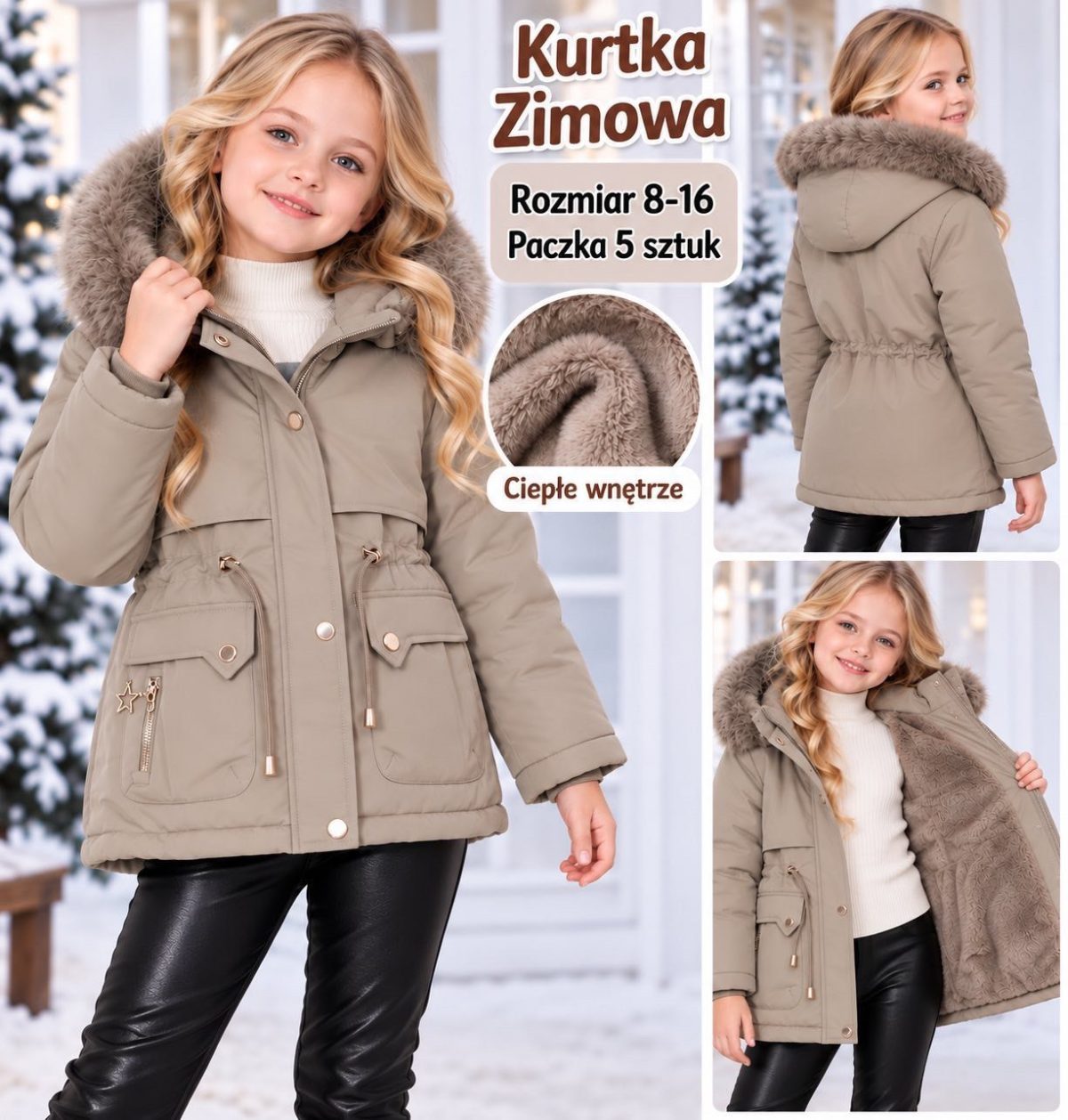 Kurtki DZIECIĘCA size 8-16 lat_ paczka 5szt _1 kolor 2638374