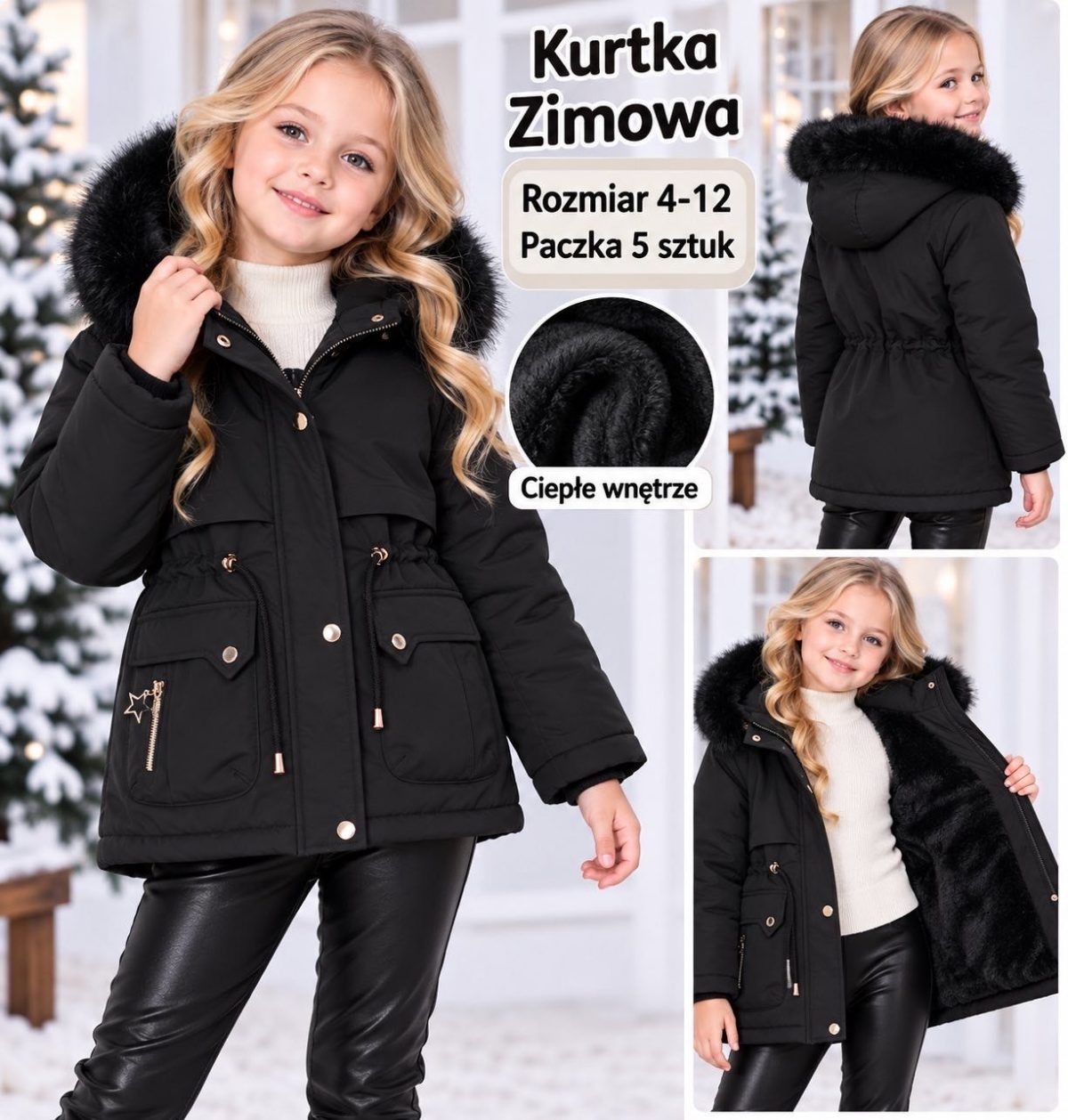 Kurtki DZIECIĘCA size 4-12 lat_ paczka 5szt _1 kolor 2638381