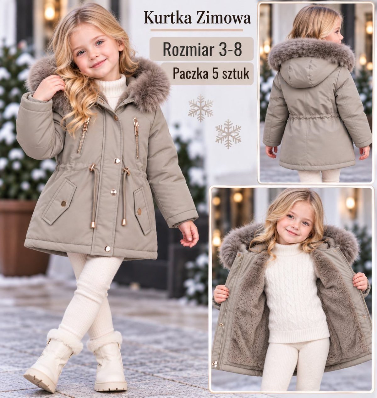 Kurtki DZIECIĘCA size 3-8 lat_ paczka 5szt _1 kolor 2638383