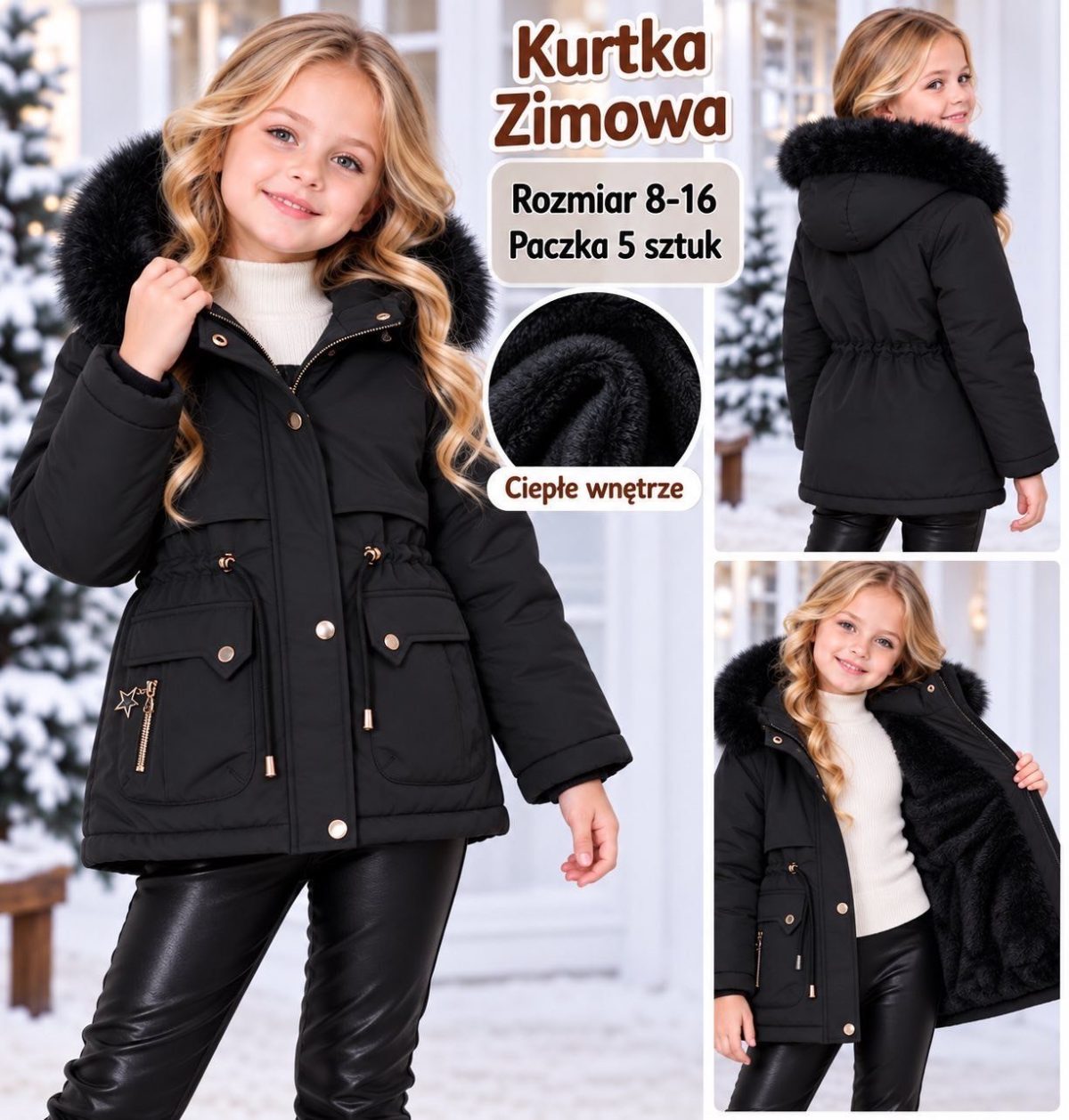 Kurtki DZIECIĘCA size 8-16 lat_ paczka 5szt _1 kolor 2638385