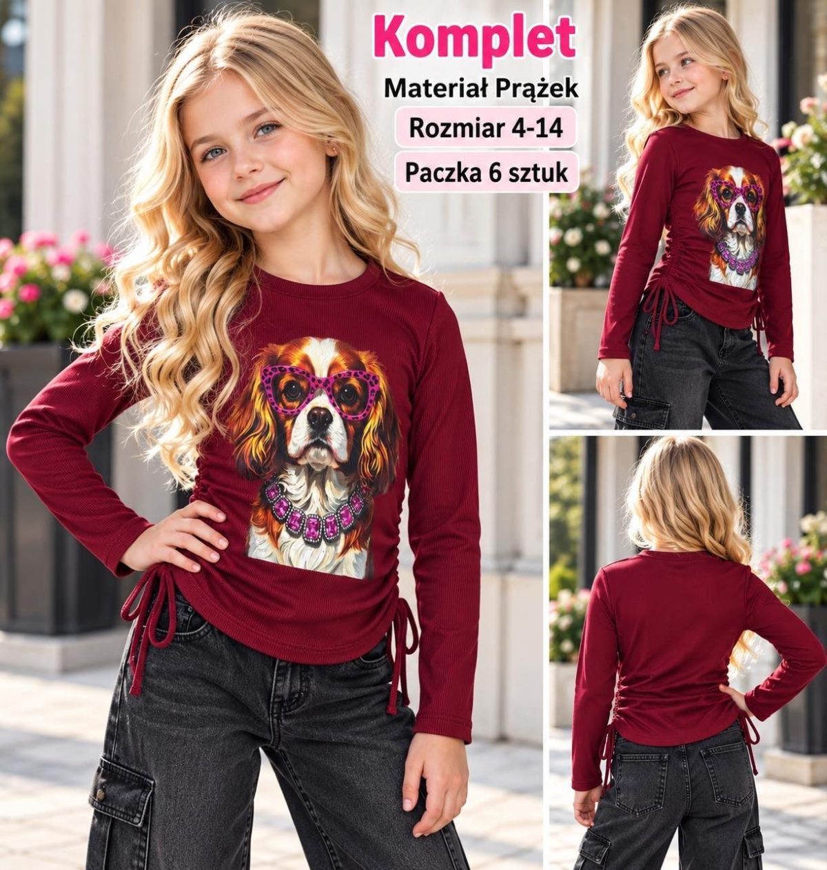 Bluzka DZIECIĘCA size 4-14 lat_ paczka 6szt _1 kolor 2638441