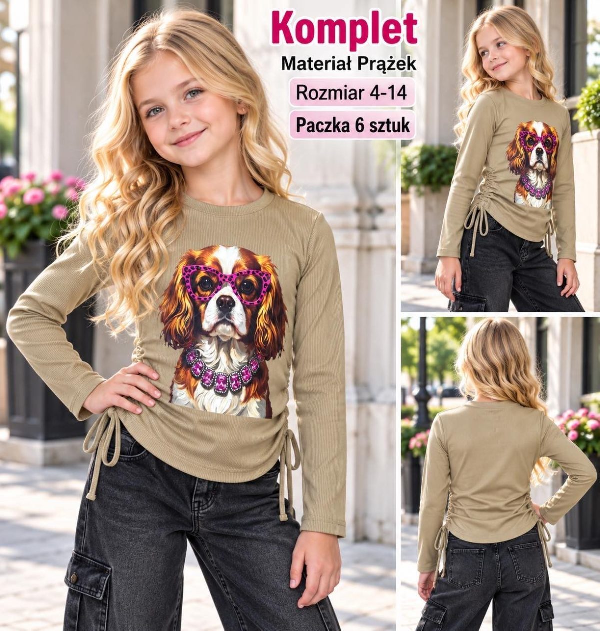 Bluzka DZIECIĘCA size 4-14 lat_ paczka 6szt _1 kolor 2638445