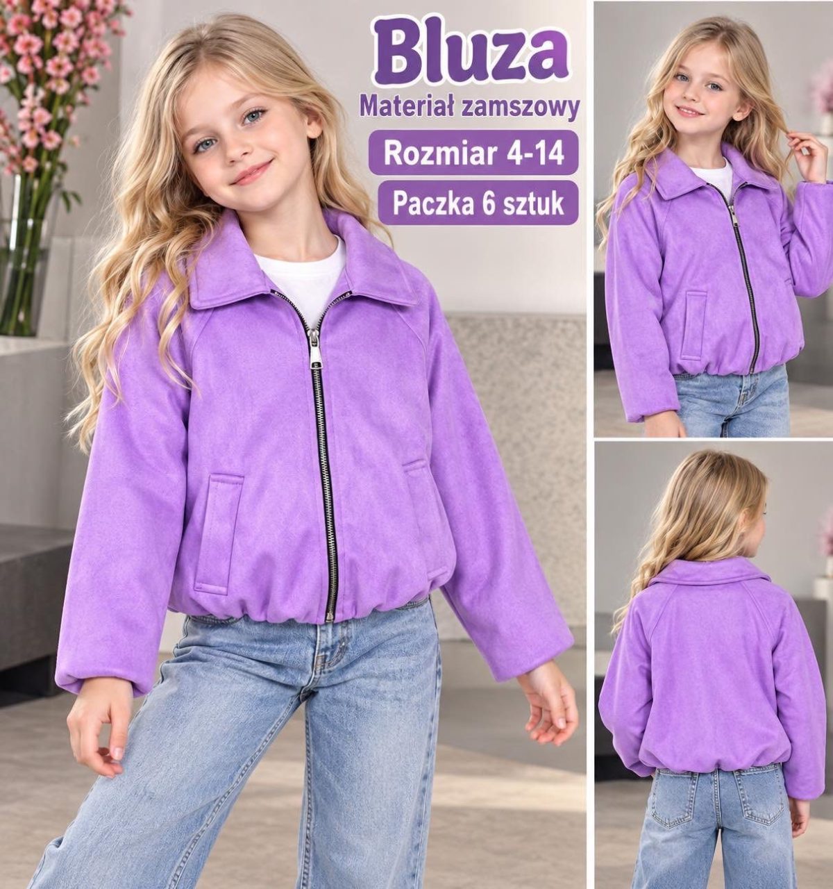 Bluza DZIECIĘCA size 4-14 lat_ paczka 6szt _1 kolor 2638461