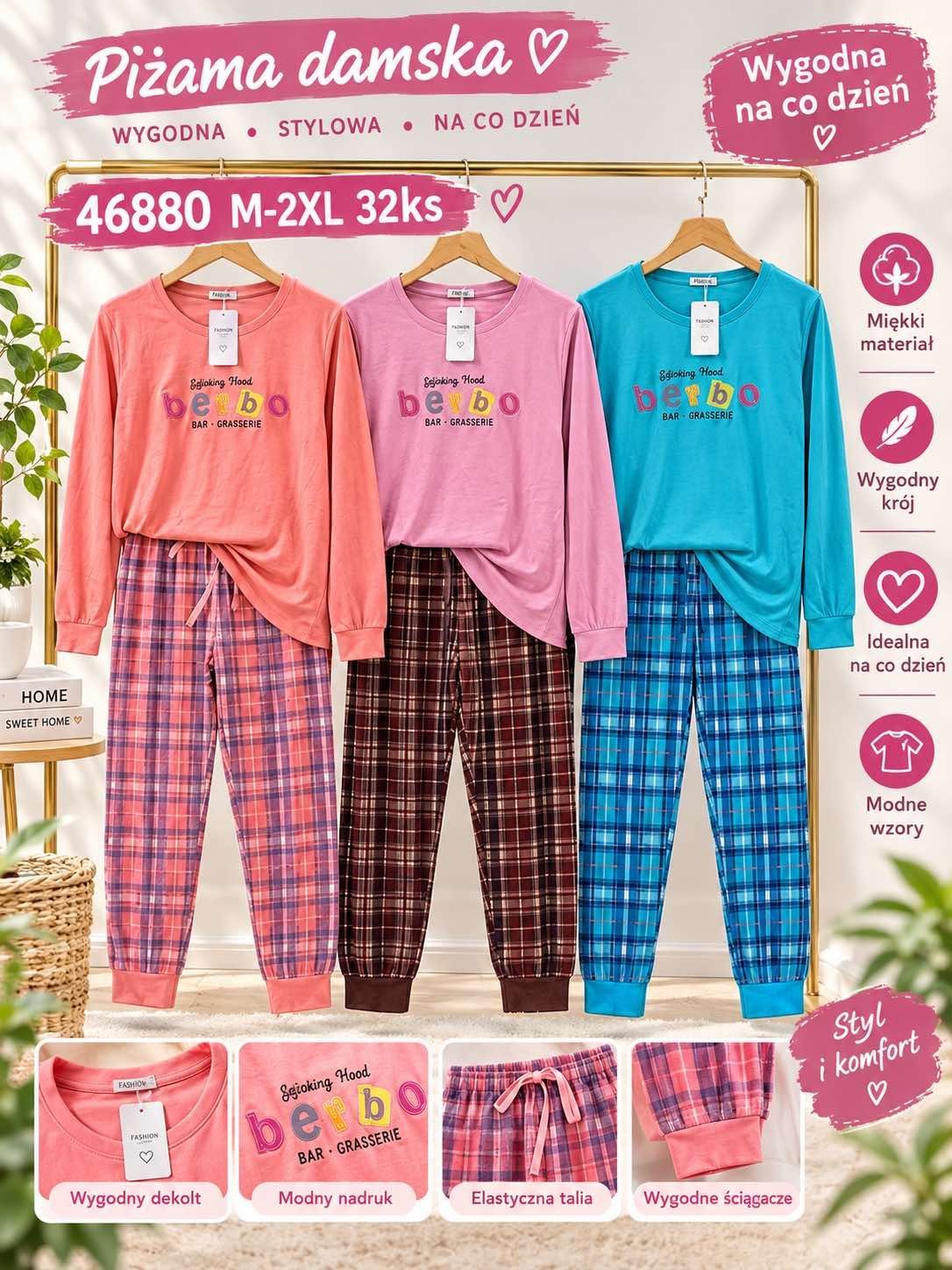Piżamy DAMSKATURECKA_size m-2xl_paczka 6 szt_1kolor 2638462