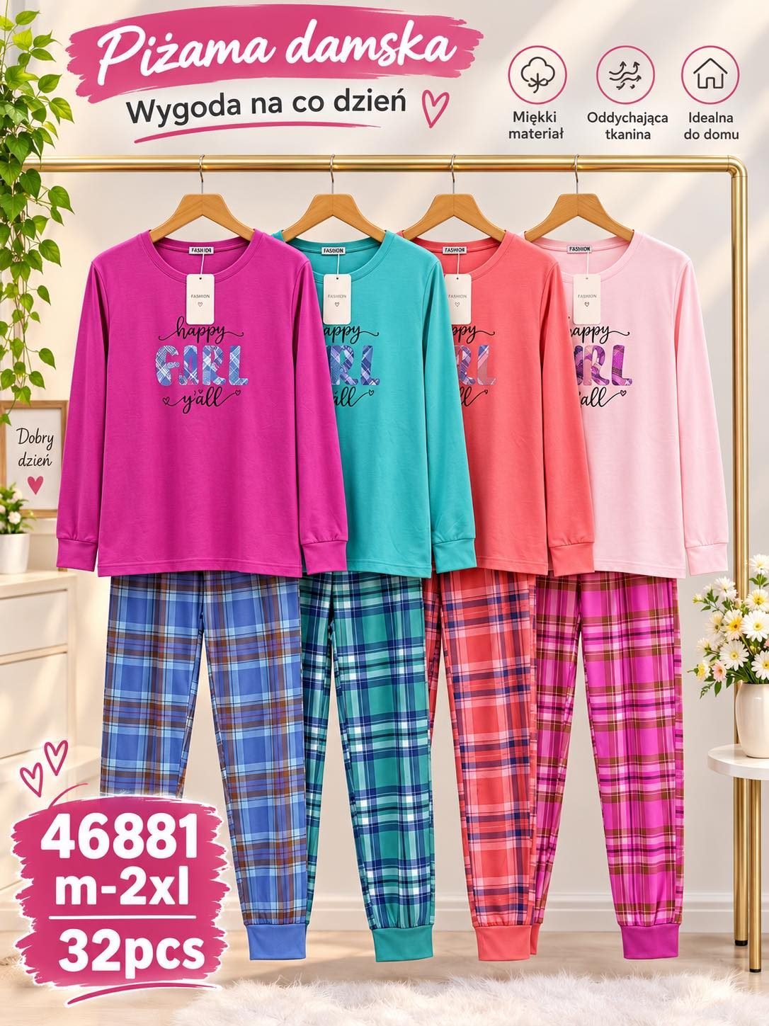 Piżamy DAMSKATURECKA_size m-2xl_paczka 6 szt_1kolor 2638463