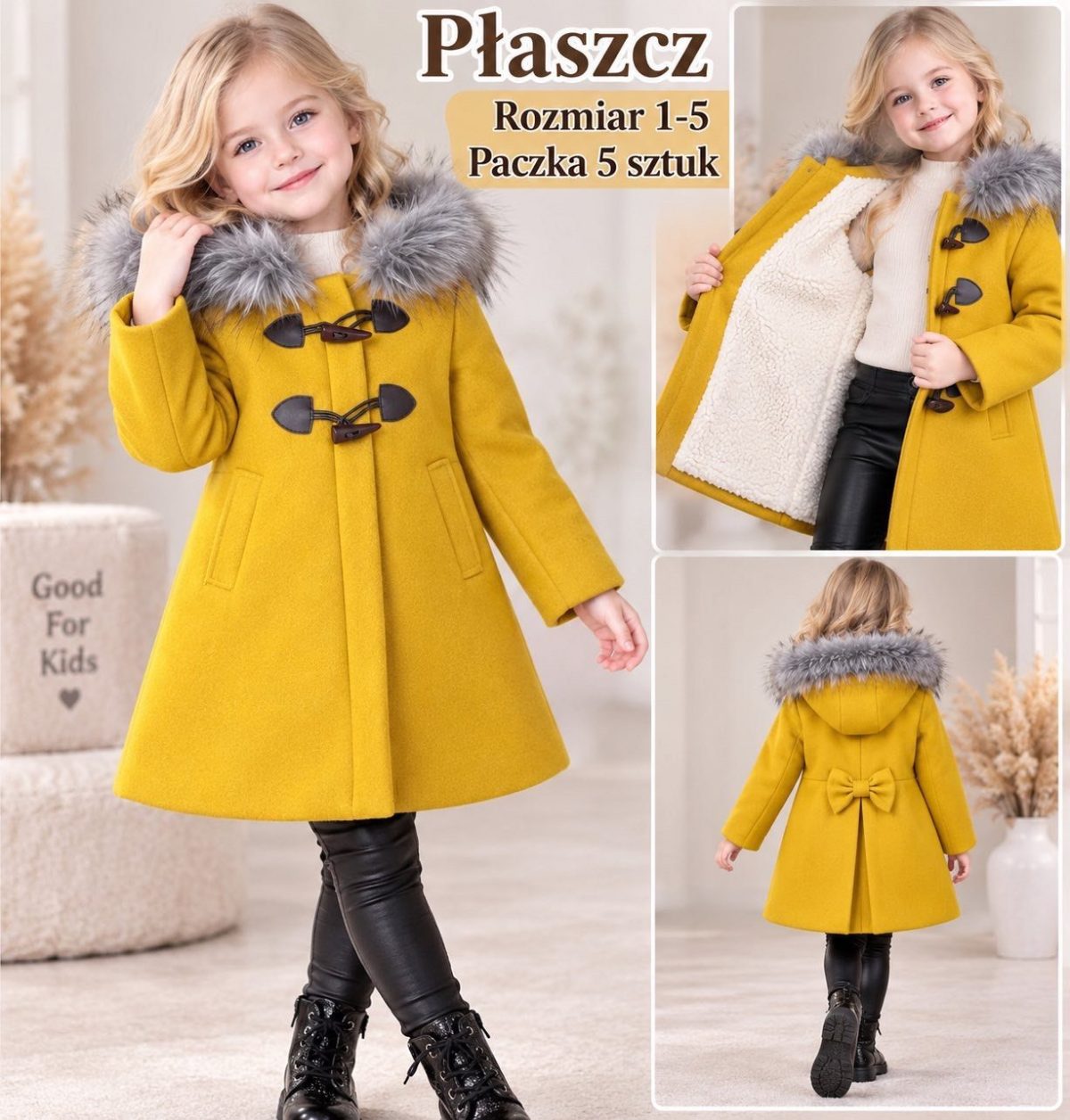 Płaszcz DZIECIĘCA size 1-5 lat_ paczka 5szt _1 kolor 2638465