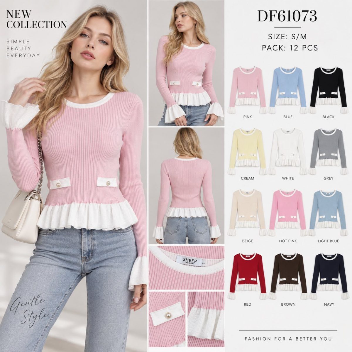 Swetry DAMSKATURECKA_size s-m_paczka 12 szt_mixkolor 2638467