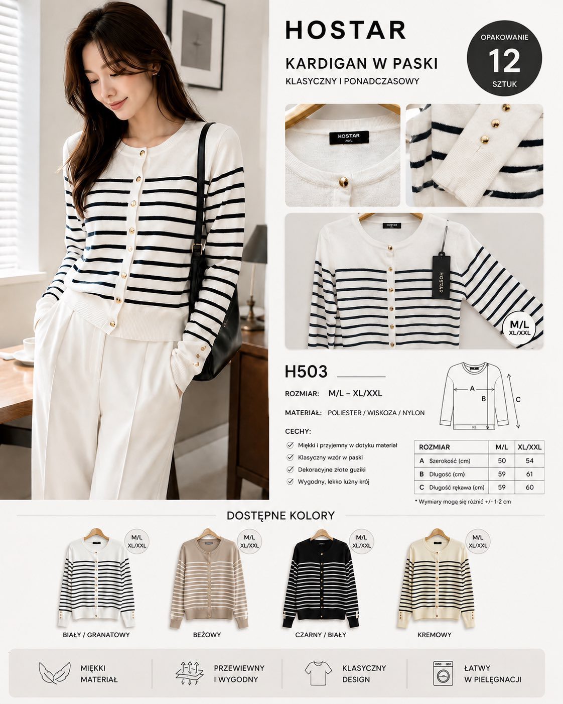 Swetry DAMSKATURECKA_size m-2xl_paczka 12 szt_mixkolor 2638469