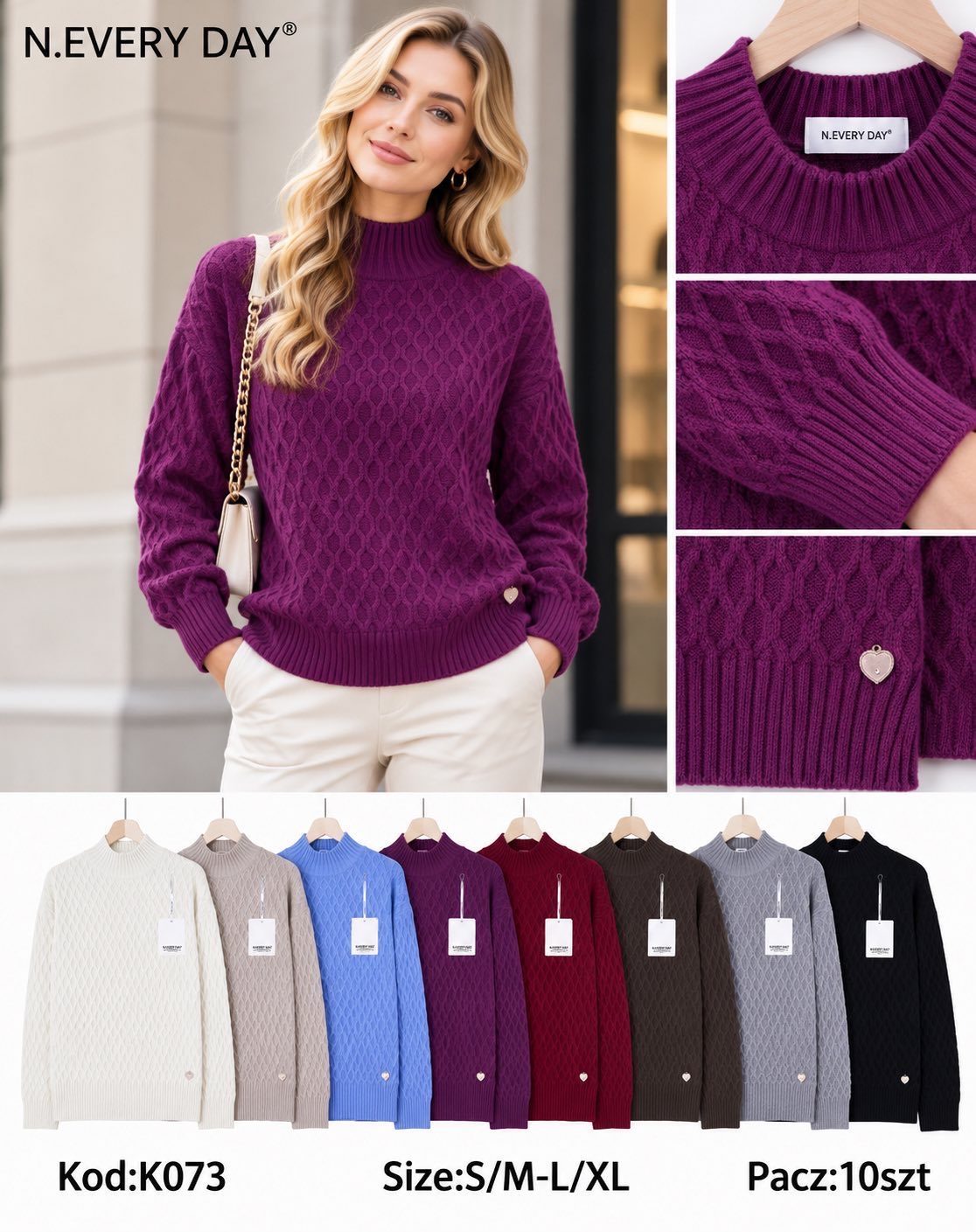 Swetry Damskie _size s-xl_ paczka 10szt_ mix kolor 2638474