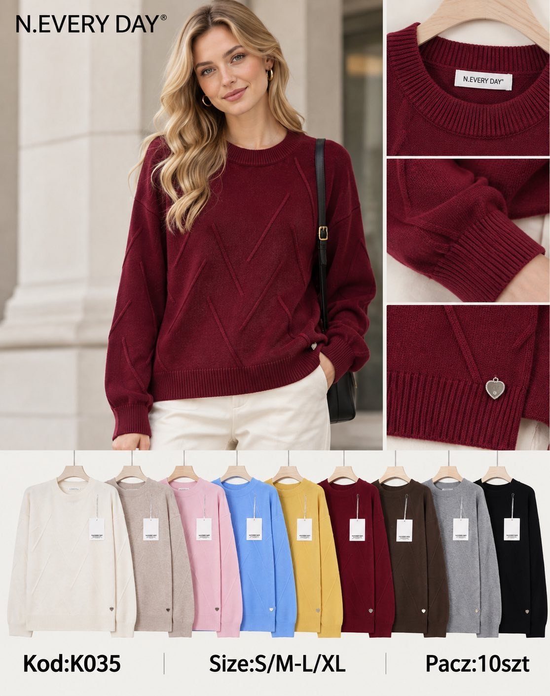 Swetry Damskie _size s-xl_ paczka 10szt_ mix kolor 2638478
