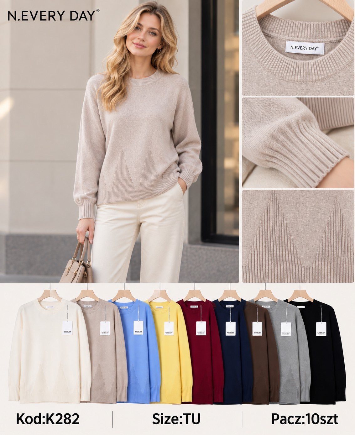 Swetry Damskie _size uni_ paczka 10szt_ mix kolor 2638481