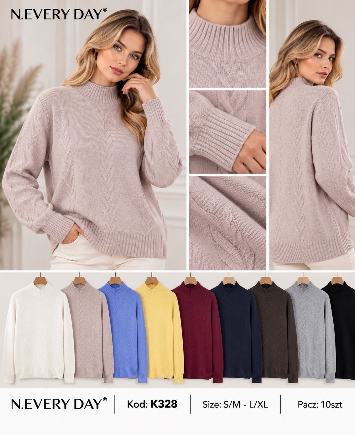 Swetry Damskie _size s-xl_ paczka 10szt_ mix kolor 2638489