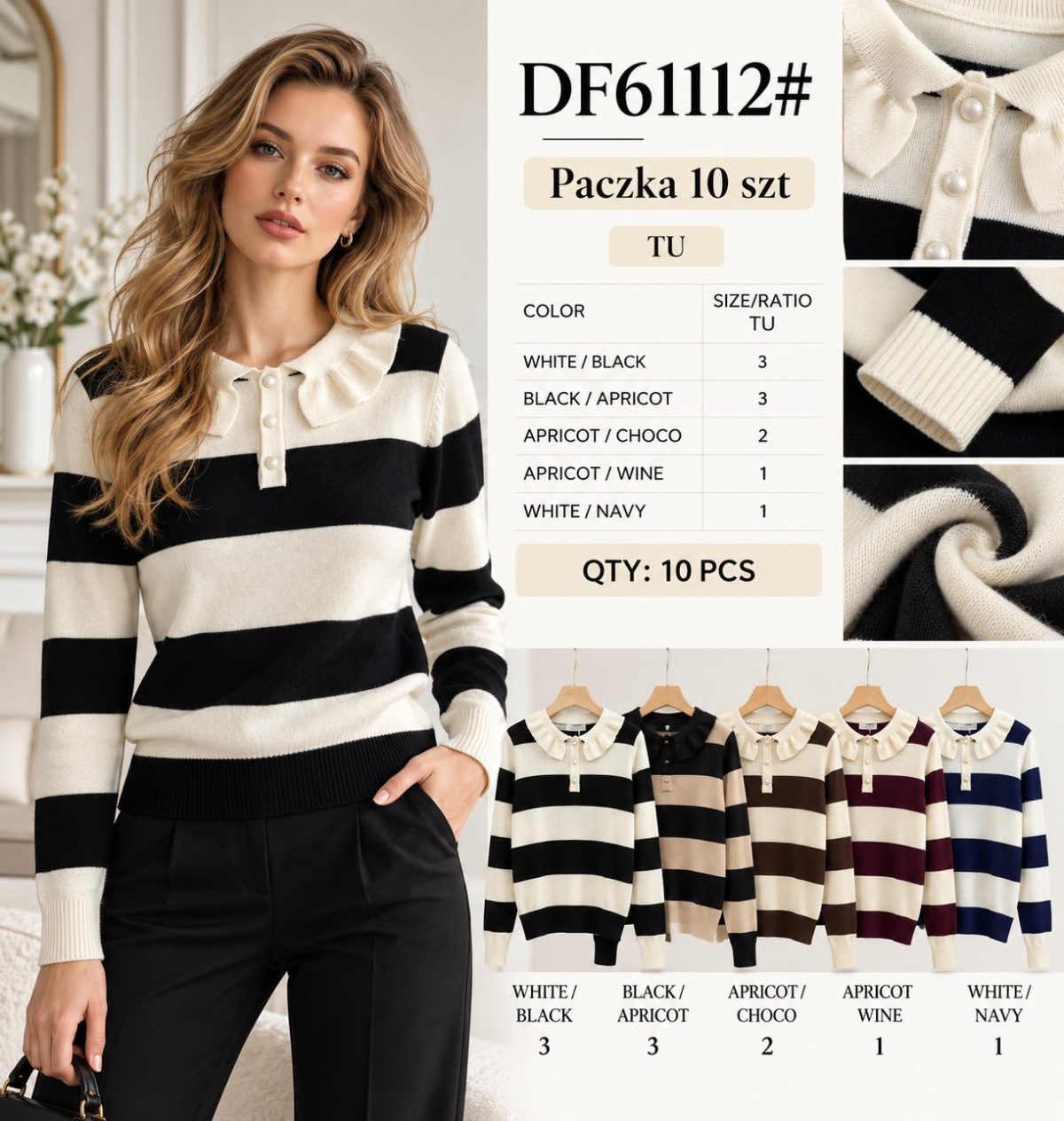 Swetry DAMSKATURECKA_size uni_paczka 10 szt_mixkolor 2638510