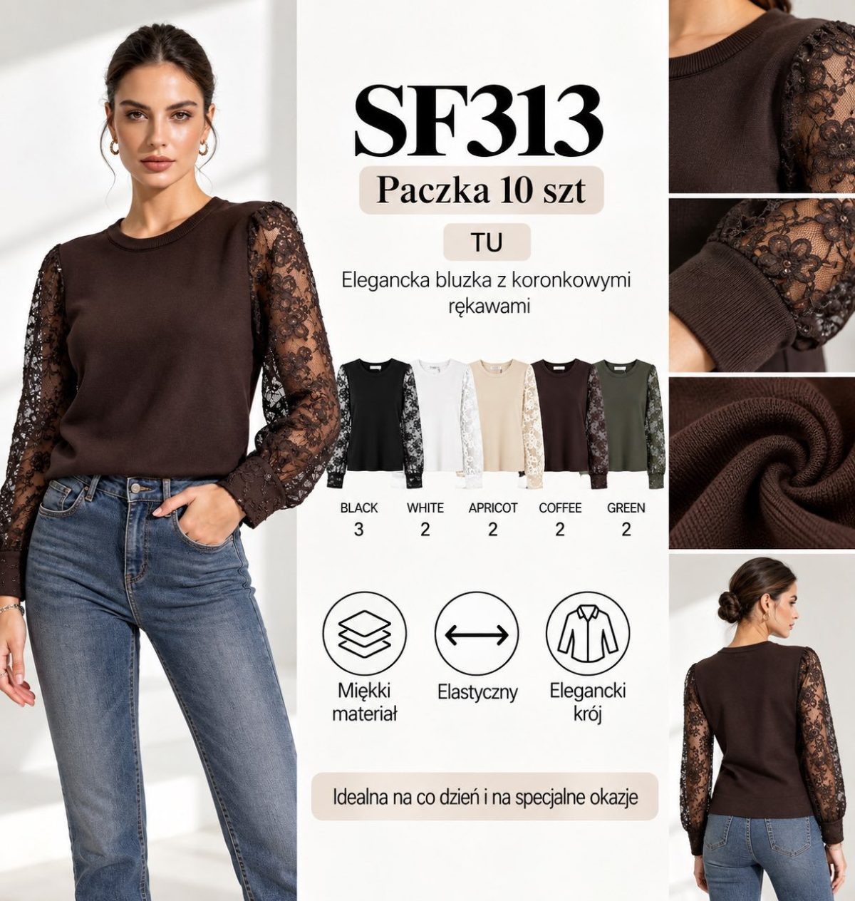 Swetry DAMSKATURECKA_size uni_paczka 10 szt_mixkolor 4869473