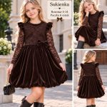 Sukienki DZIECIĘCA size 4-14 lat_ paczka 6szt _1 kolor 4869651