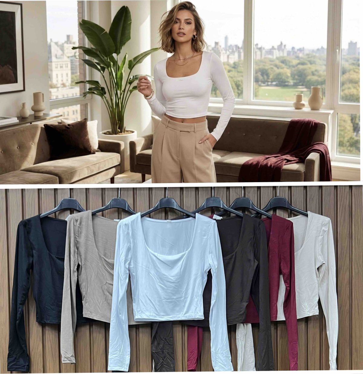 Bluzki Damskie wloskie _size uni_ paczka 6szt_ mix kolor 2725999