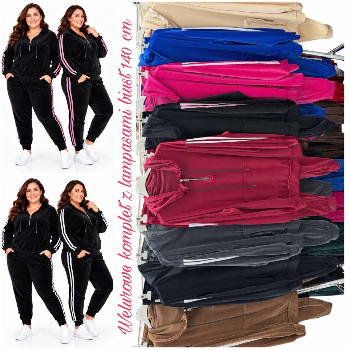 Komplety Damskie wloskie _over size _ paczka 6szt_ mix kolor 6649628