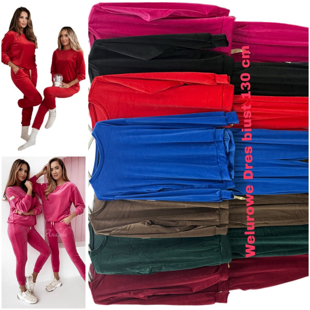 Komplety Damskie wloskie _over size _ paczka 6szt_ mix kolor 6649629
