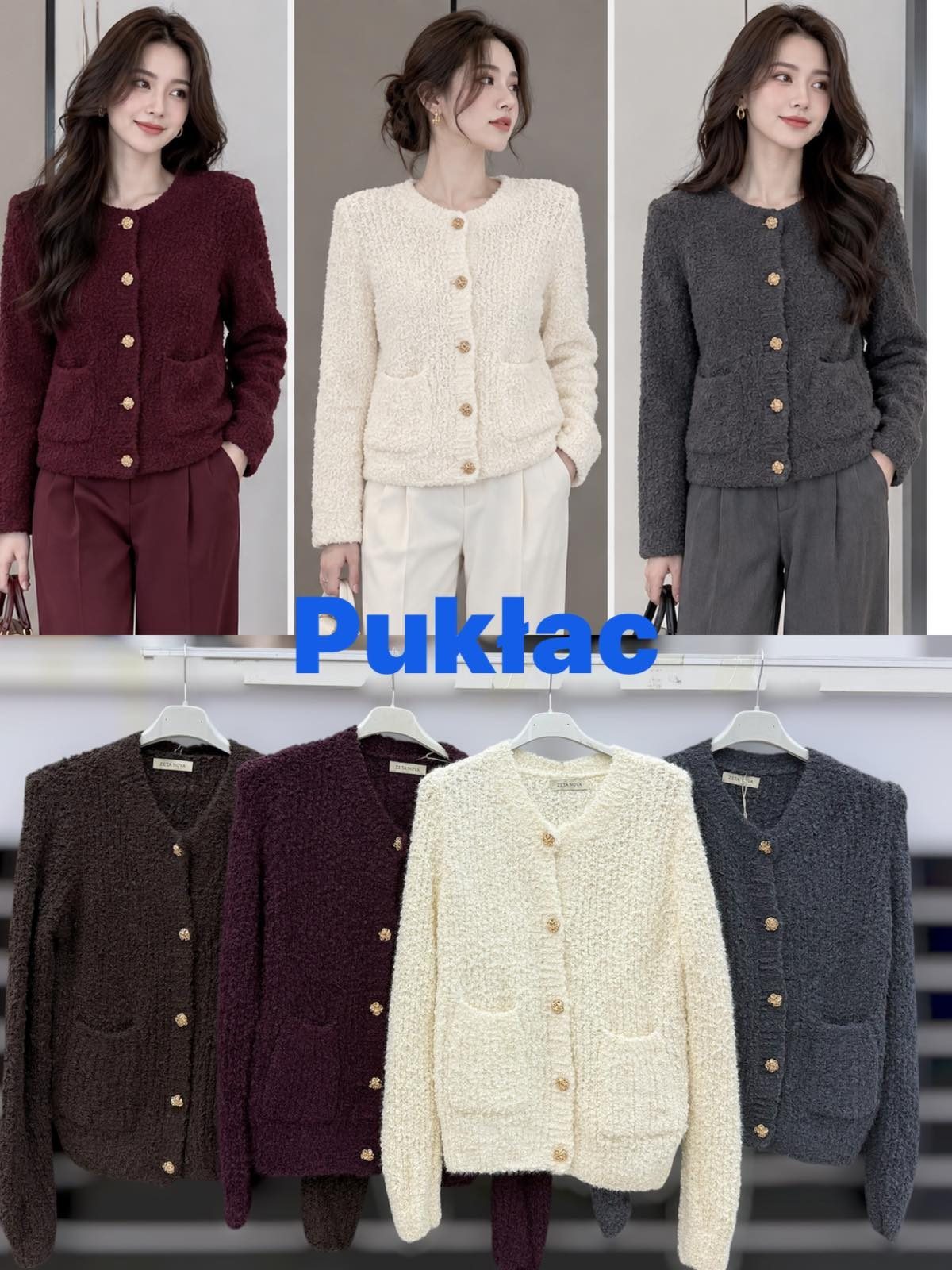 Swetry Damskie wloskie _size uni_ paczka 8szt_ mix kolor 6649658
