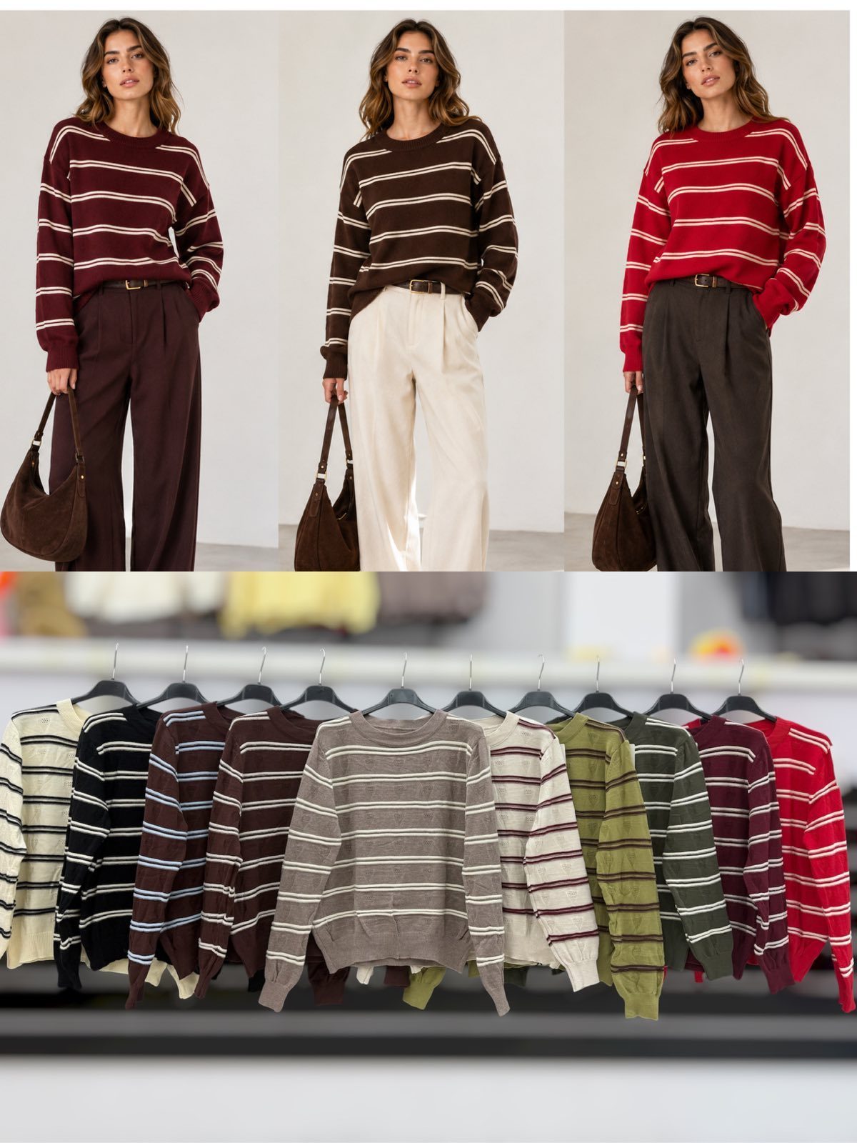 Swetry Damskie wloskie _size uni_ paczka 6szt_ mix kolor 6649665