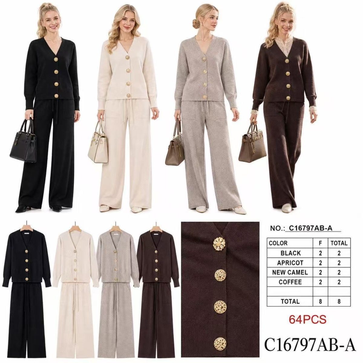 Komplety Damskie wloskie _size uni_ paczka 8szt_ mix kolor 6649688