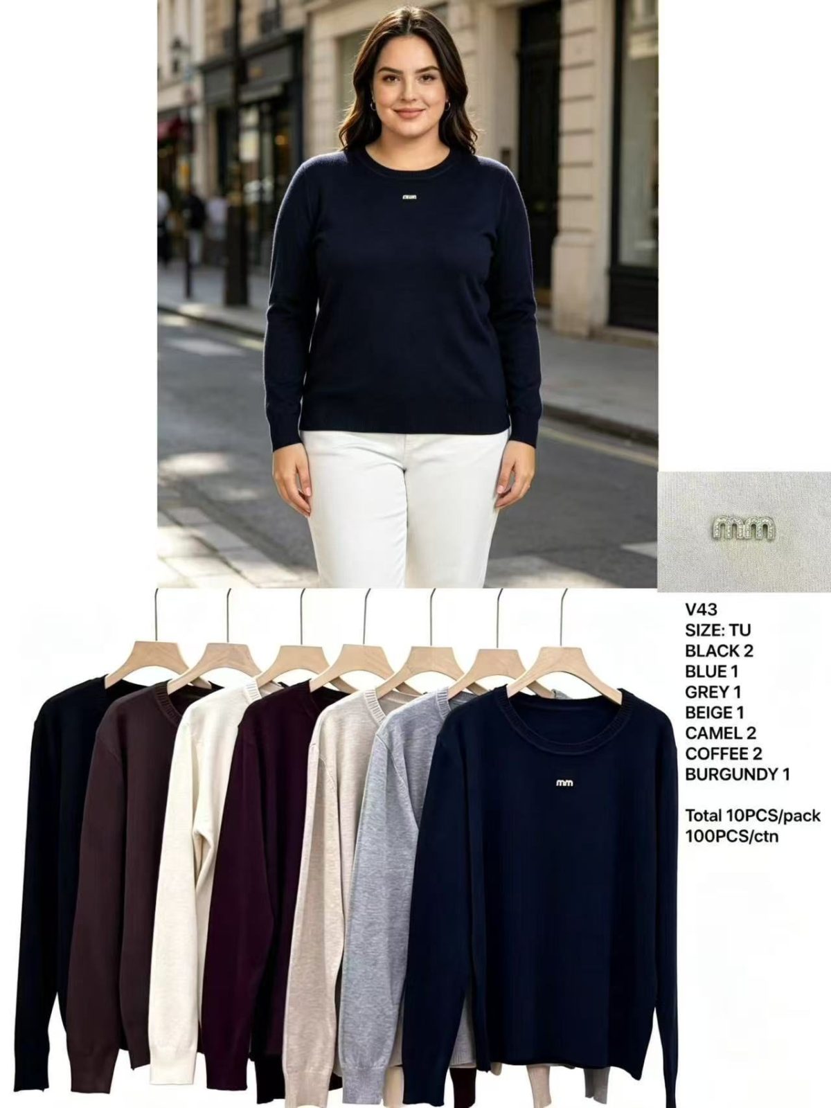 Swetry Damskie wloskie _size uni_ paczka 10szt_ mix kolor 6649693