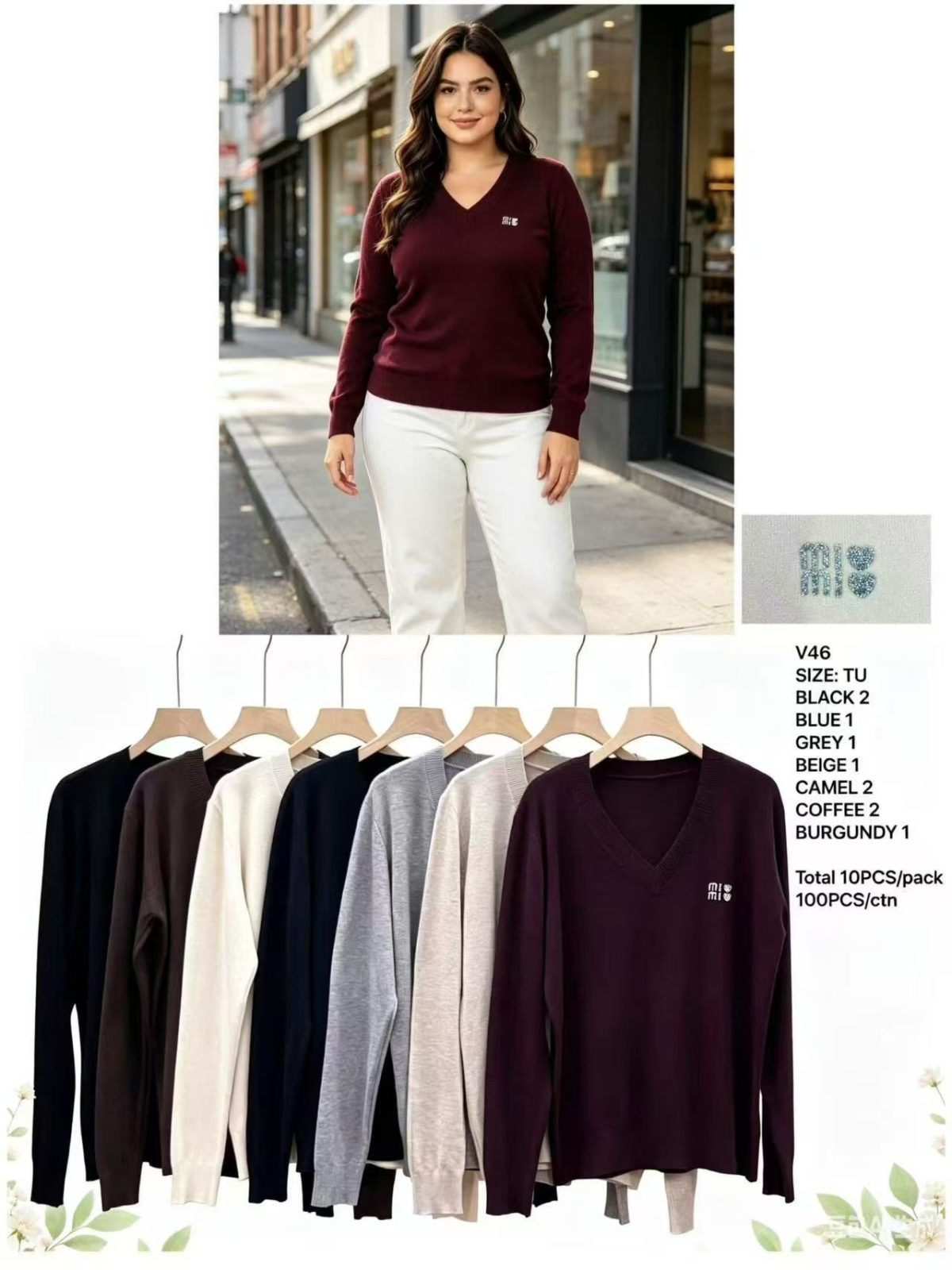Swetry Damskie wloskie _size uni_ paczka 10szt_ mix kolor 6649694