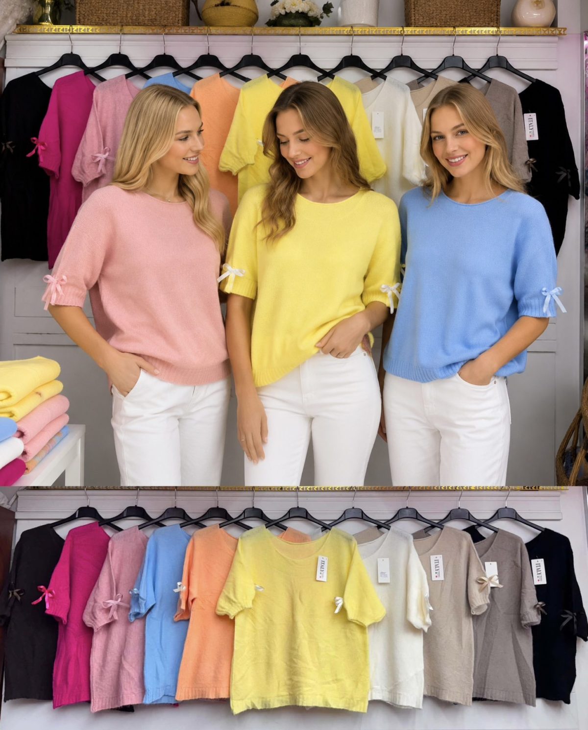 Swetry Damskie wloskie _size uni_ paczka 6szt_ mix kolor 6649695