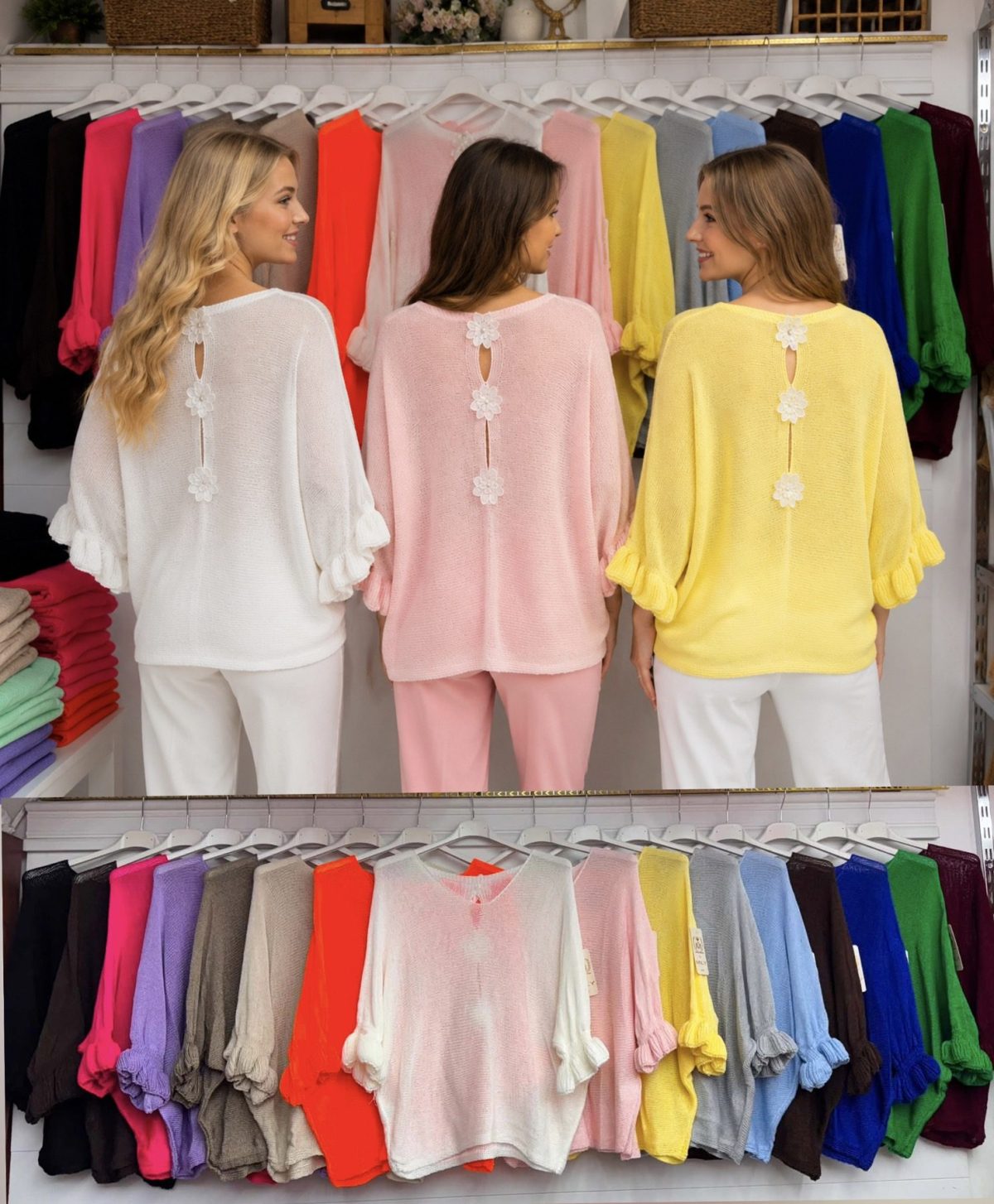 Swetry Damskie wloskie _size uni_ paczka 6szt_ mix kolor 6649697