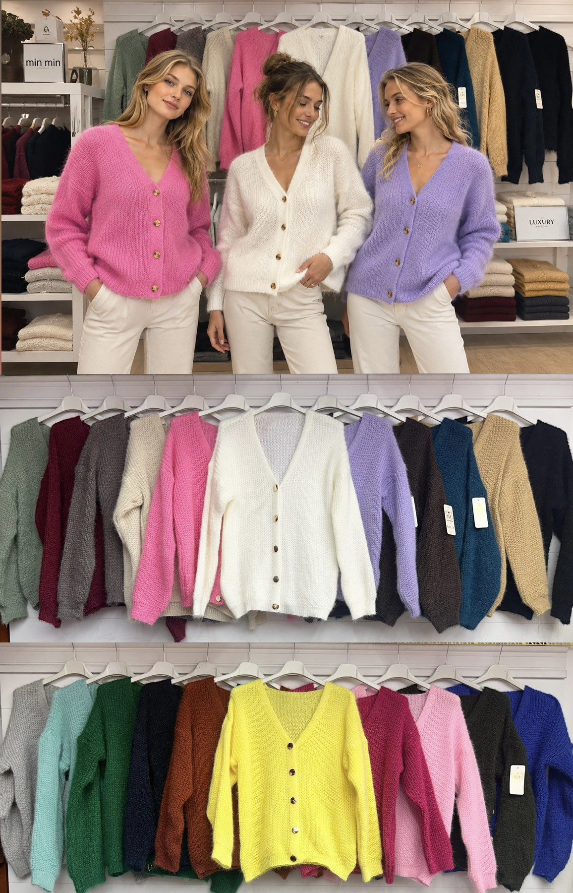 Swetry Damskie wloskie _size uni_ paczka 6szt_ mix kolor 6649699