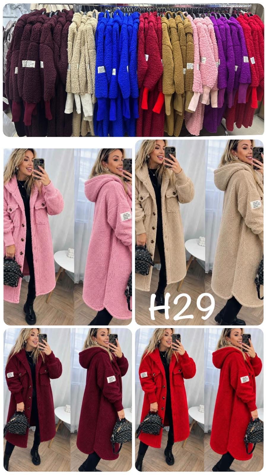 Płaszcz Damskie wloskie _size uni_ paczka 6szt_ mix kolor 9782286