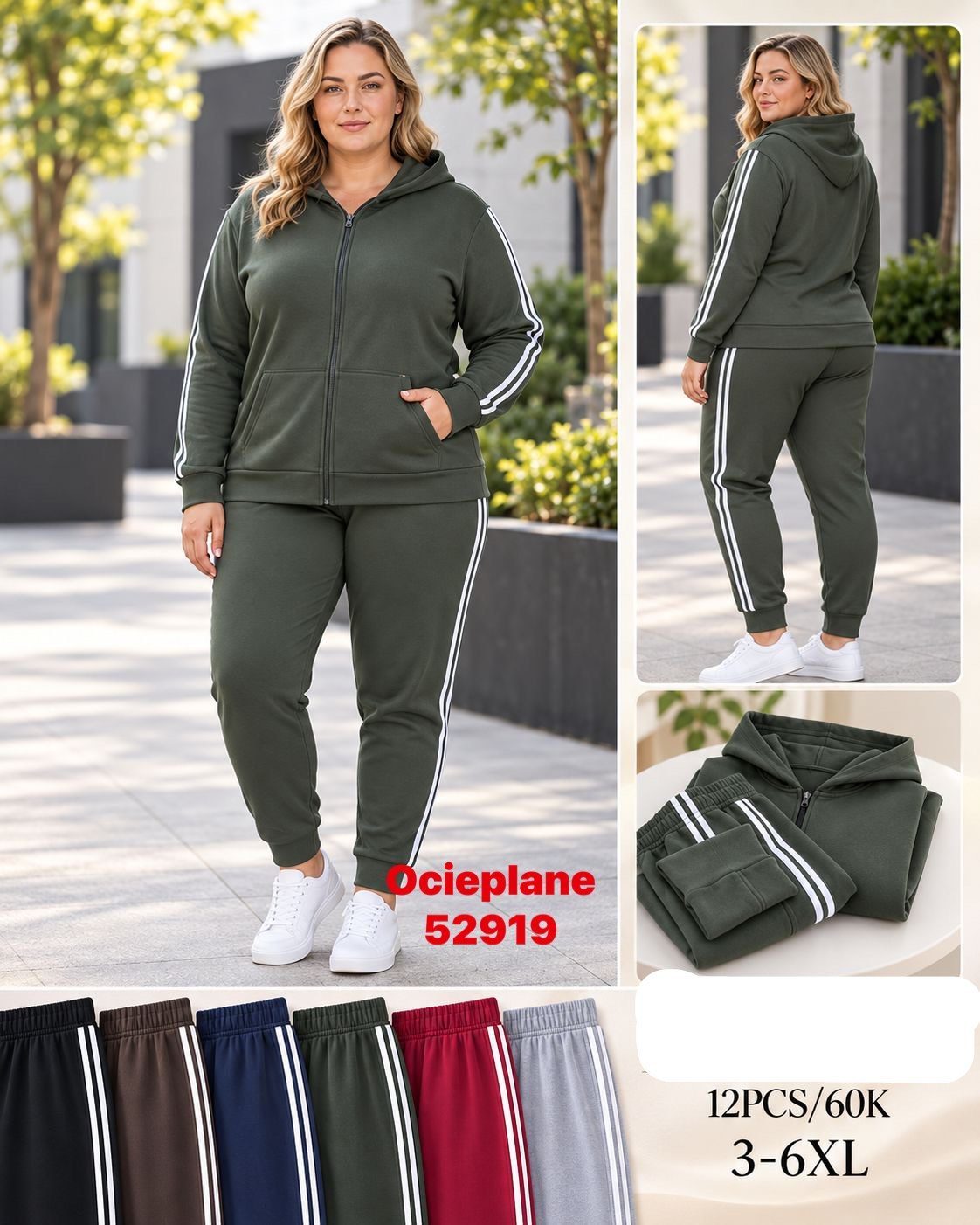 Komplety DAMSKA _size 3-6xl_paczka 12 szt_mixkolor 7021643