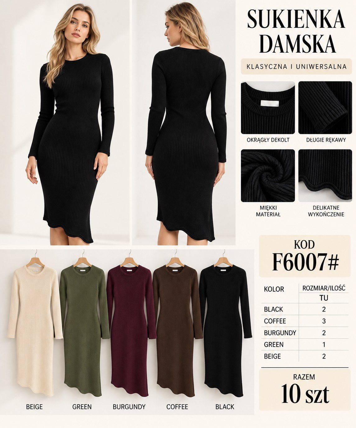 Sukienki DAMSKA TURECKA _size uni_paczka 10 szt_mixkolor 7021684
