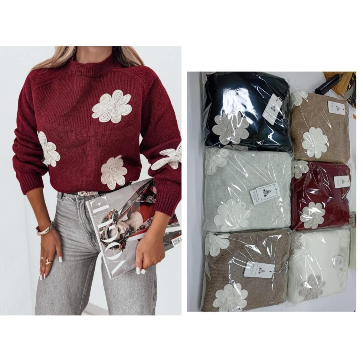 Swetry Damskie TURECKA _size uni_ paczka 6szt_ mix kolor 7021704