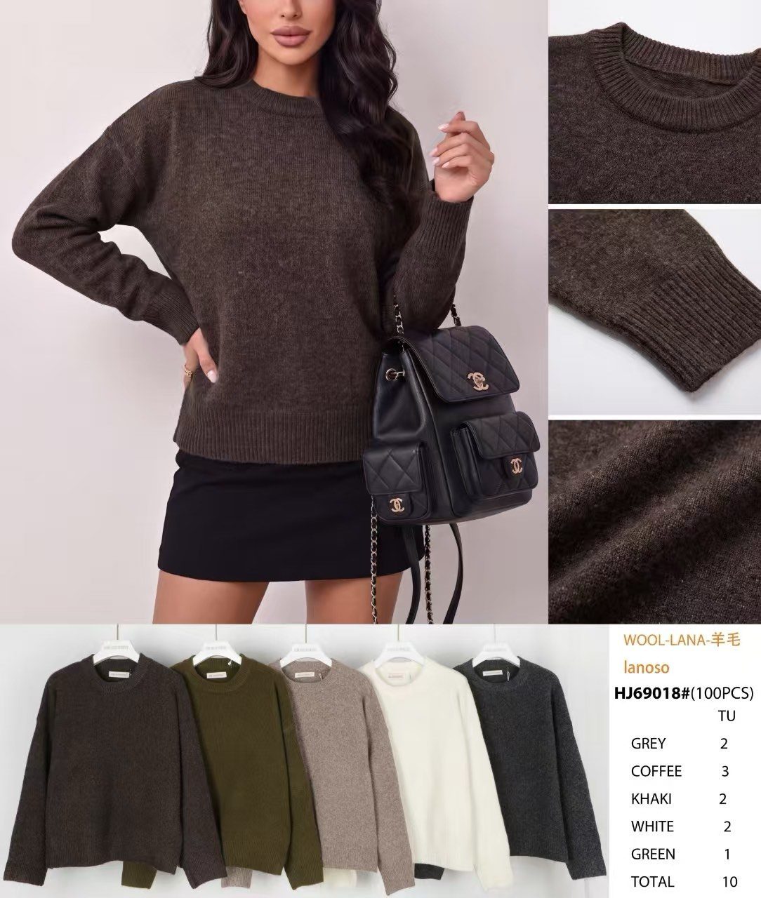 Swetry DAMSKA TURECKA _size uni_paczka 10 szt_mixkolor 7021905