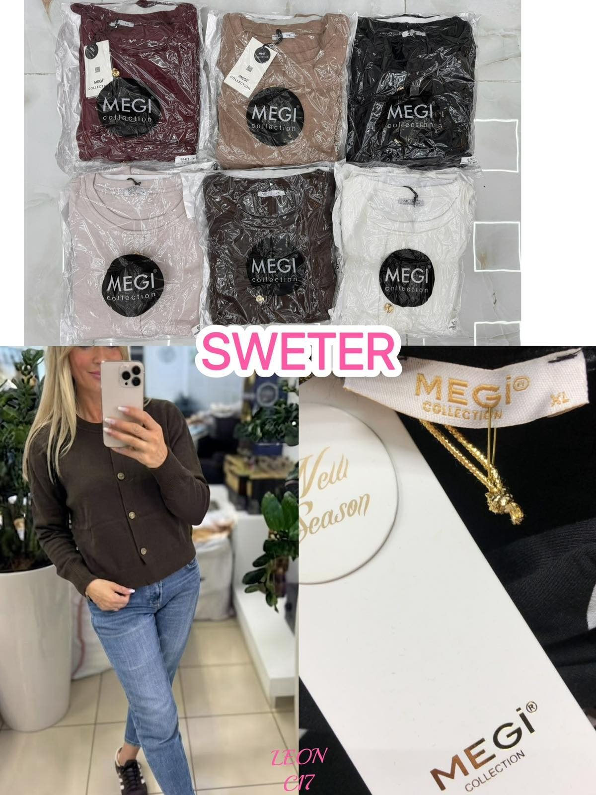 Swetry Damskie TURECKA _size uni_ paczka 6szt_ mix kolor 7021919