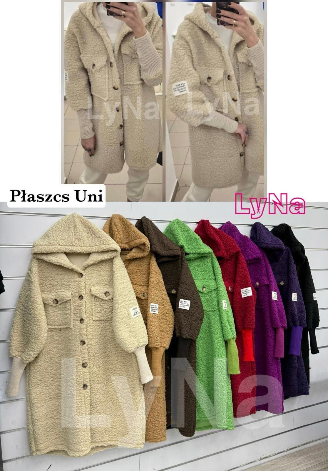 Płaszcz Damskie wloskie _size uni_ paczka 6szt_ mix kolor 7022023