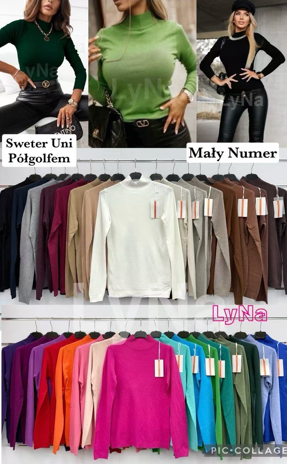 Swetry Damskie wloskie _size uni_ paczka 6szt_ mix kolor 7022025